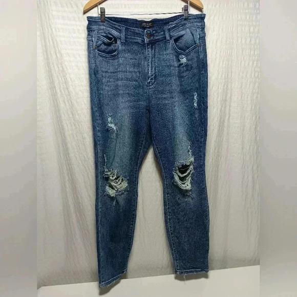 Judy Blue Patch Things Up Boyfriend jeans. Size 18W - Picture 2 of 11
